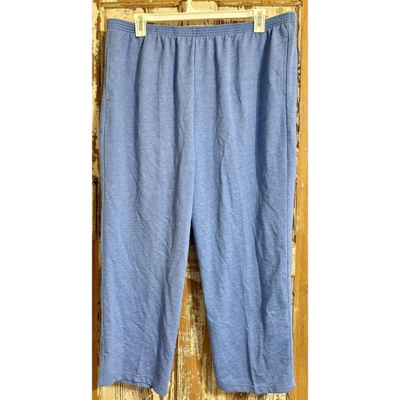 Alfred Dunner Relax & Enjoy Knit Pants - Heather Blue - 2X Proportioned Short - Picture 1 of 3
